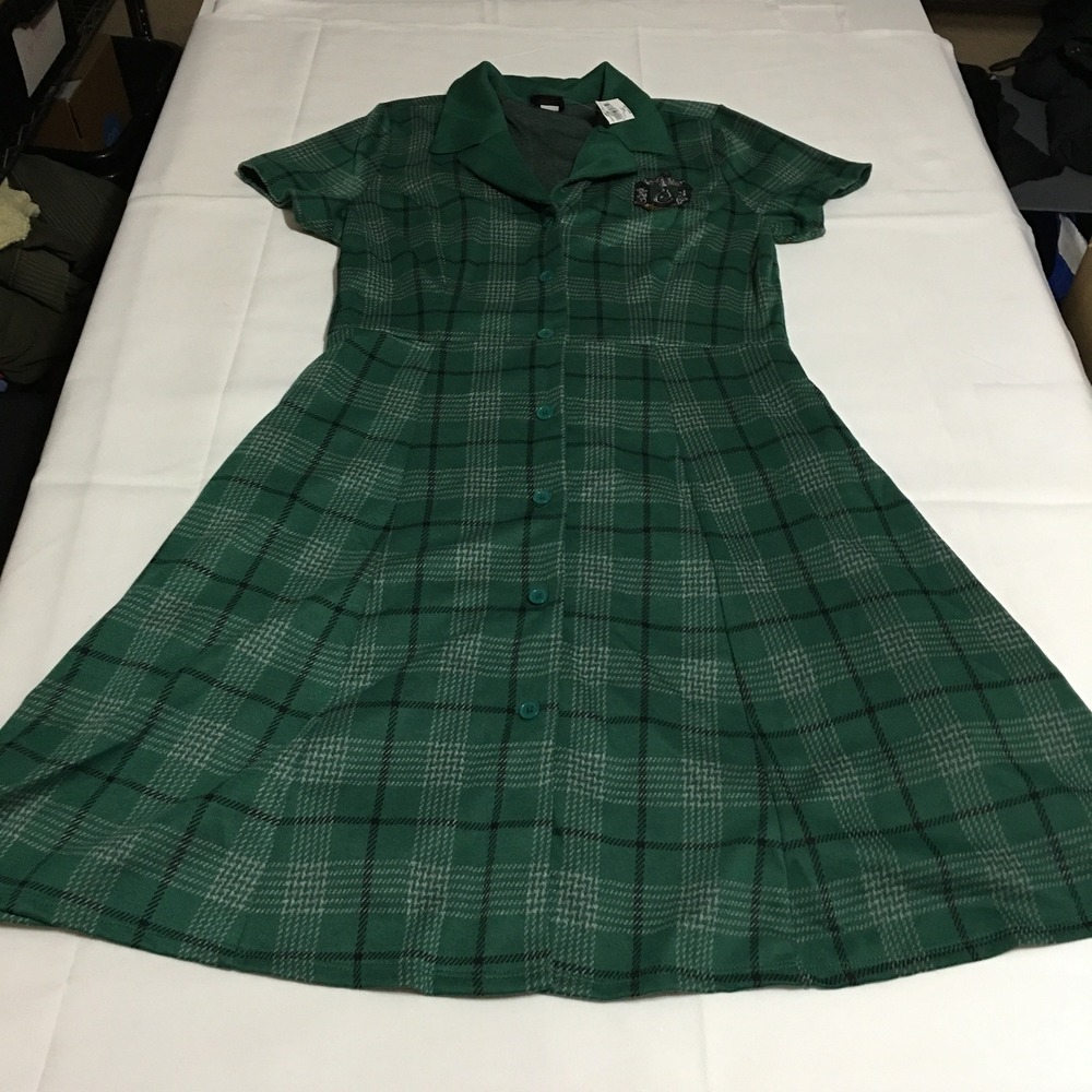 Her Universe Harry Potter Slytherin Dress Women XXL Green Plaid NWT $60.00 - Picture 1 of 8